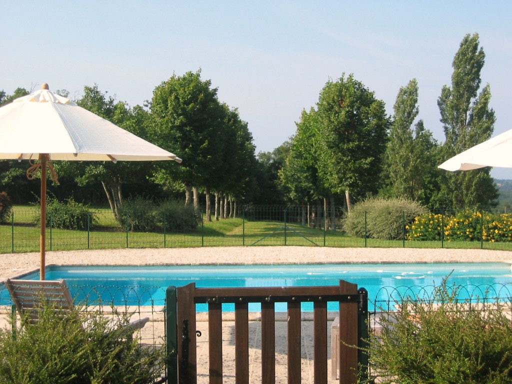 La piscine et les parasols